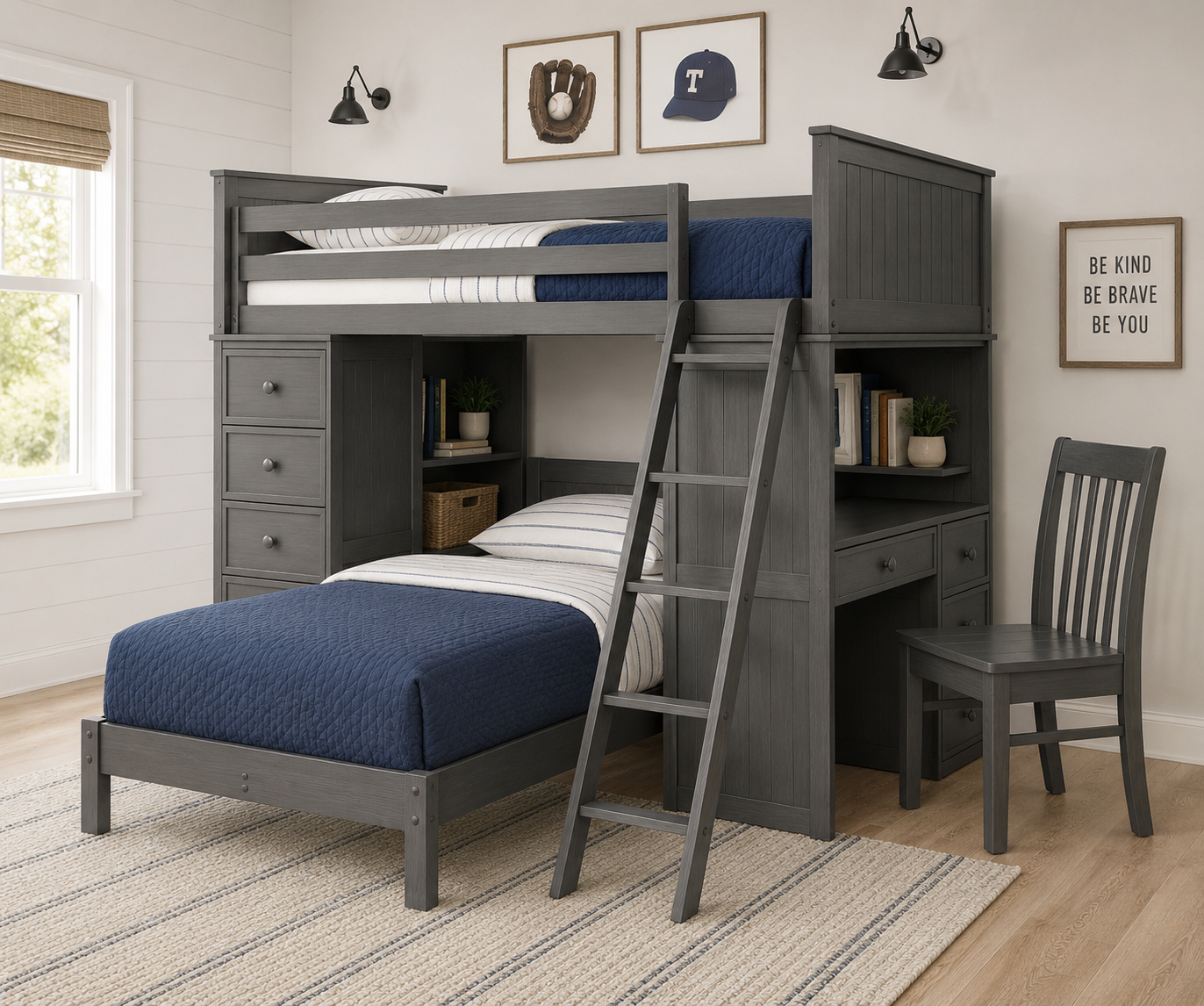 Twin/Twin Student Loft Weathered Grey