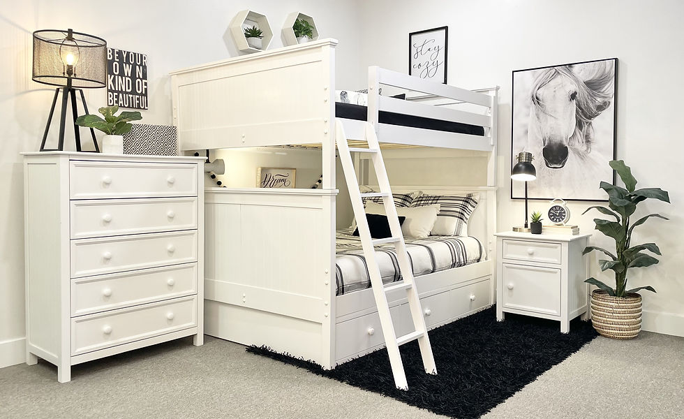 Thumbnail: Beadboard Full/Full Bunk Bed White
