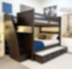 Thumbnail: Jordan Full/Full Bunk Bed with Stairs Weathered Espresso