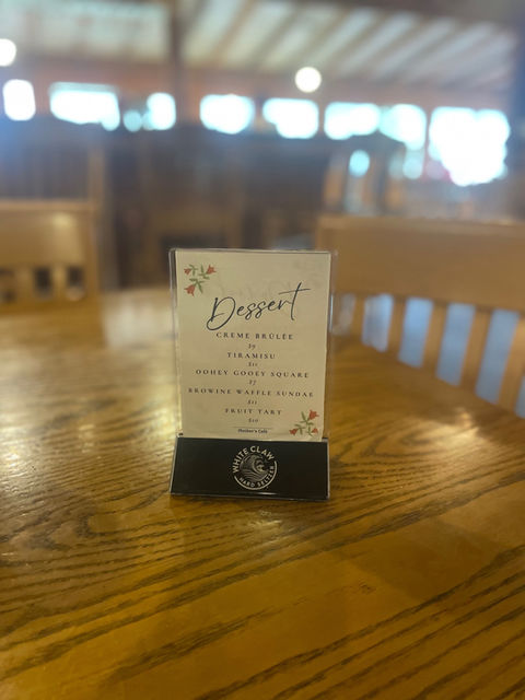 Dessert Menu