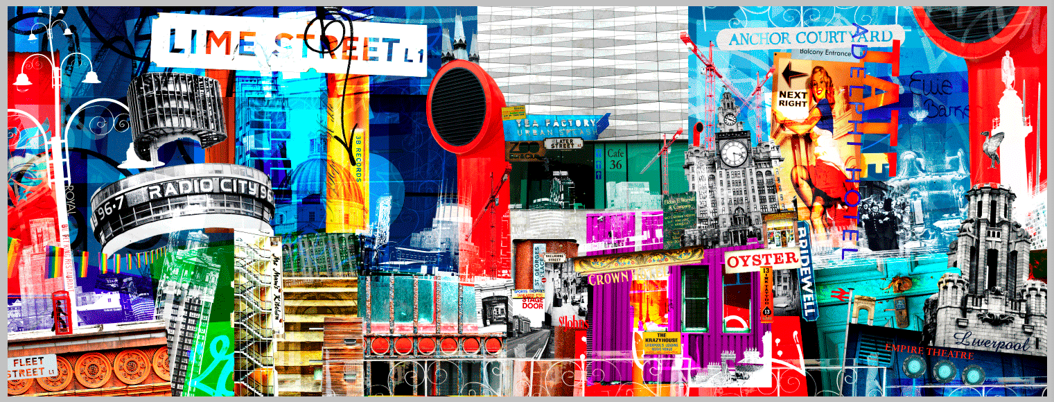 liverpool weave panoramic photo collage artwork by jack lloyd
