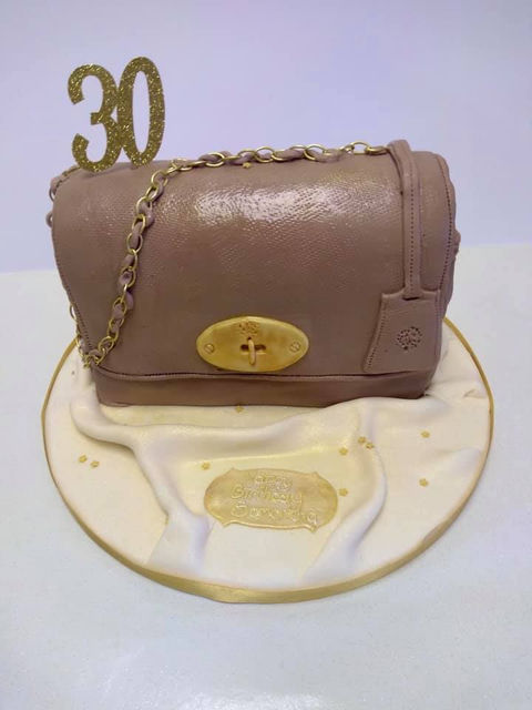 Mulberry handbag themed 30th birthday cake