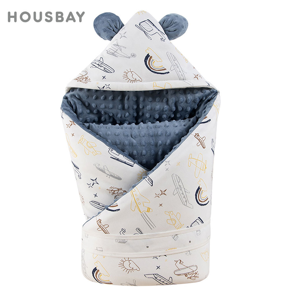 Cozy 90x90cm Newborn Baby Blanket with Hat & Core