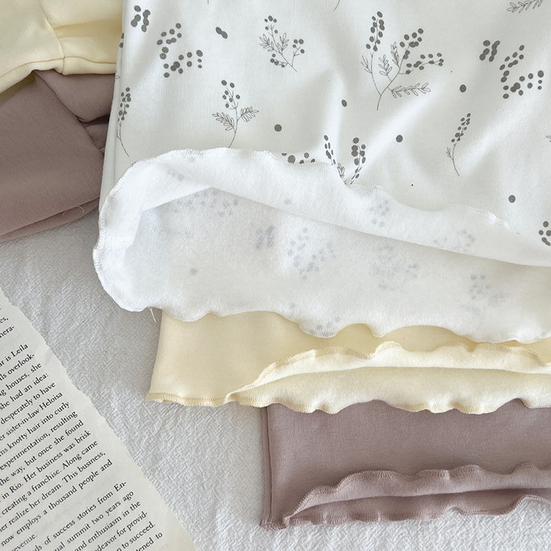Thumbnail: High Collar Long Sleeve Cotton T-shirt for Baby Girls