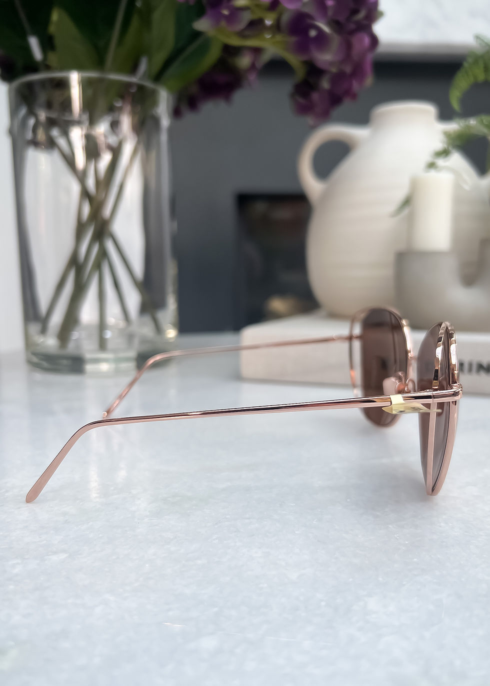 Thumbnail: Linda Farrow LFL566C3SUN Cat Eye Sunglasses - rose gold