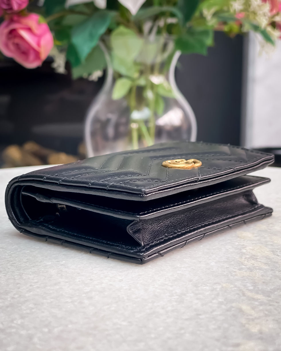 Thumbnail: Gucci GG Marmont Matelassé Small Wallet in Black
