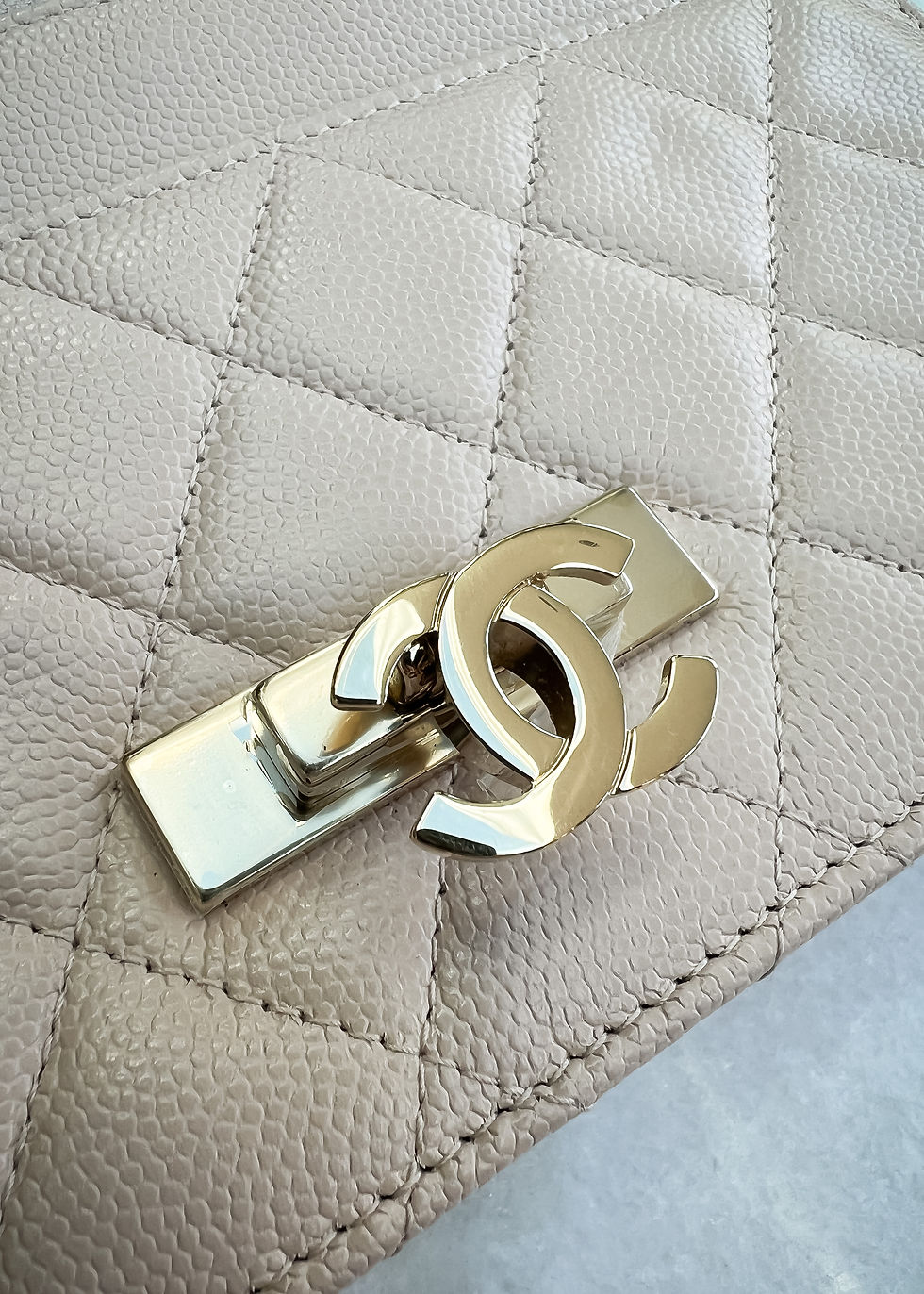 Thumbnail: Chanel Beige Quilted Leather Golden Class WOC Wallet on Chain Bag