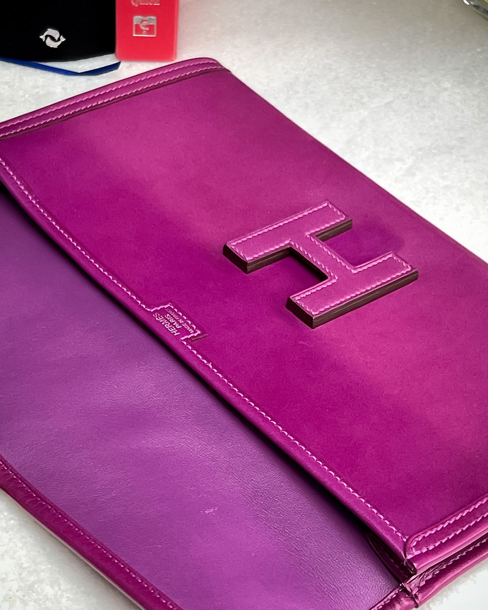 Thumbnail: Hermes Pochette Jige Elan 29 Veau Tadelakt Doublure Agneau