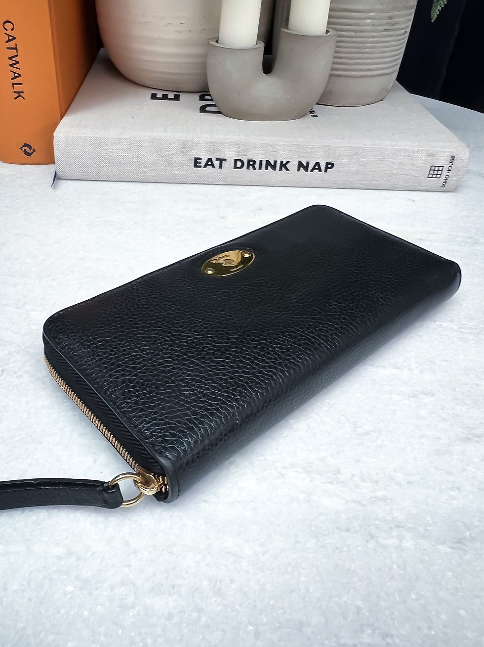 Thumbnail: Mulberry 8 Card Wallet Continental Purse in Black Leather