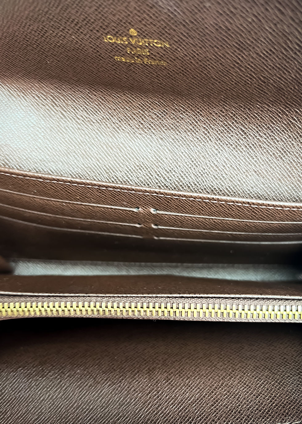 Thumbnail: Louis Vuitton Mini Lin Porte Tressor Wallet in Ebene (Brown)