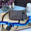 Thumbnail: Louis Vuitton Pochette Accessoires in Damier Ebene with crossbody strap