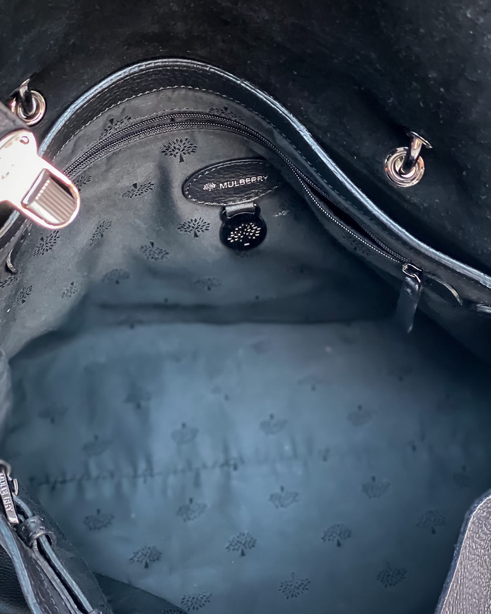 Thumbnail: Mulberry Edie Black Leather Satchel
