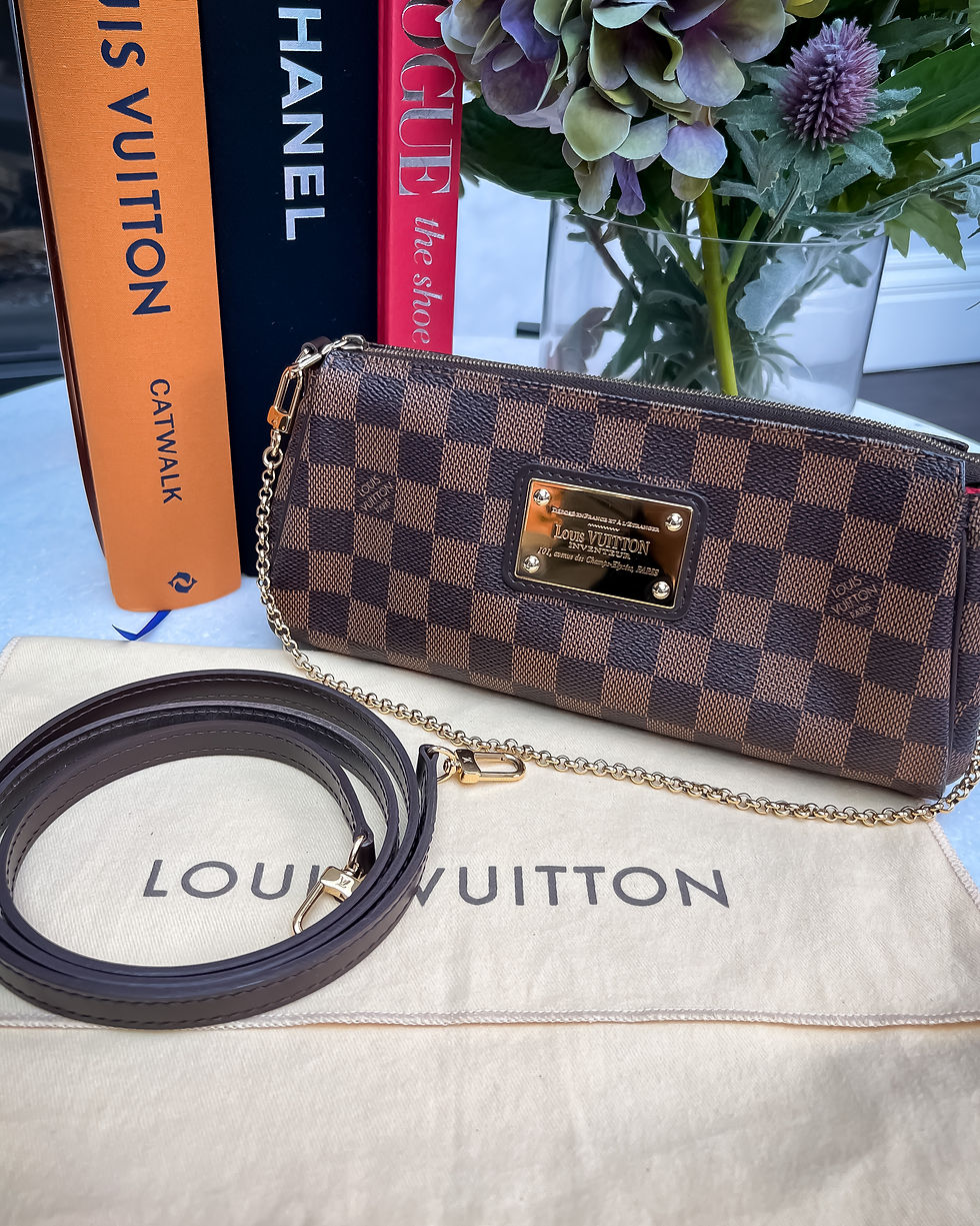 Thumbnail: Louis Vuitton Eva Damier Ebene with gold tone hardware