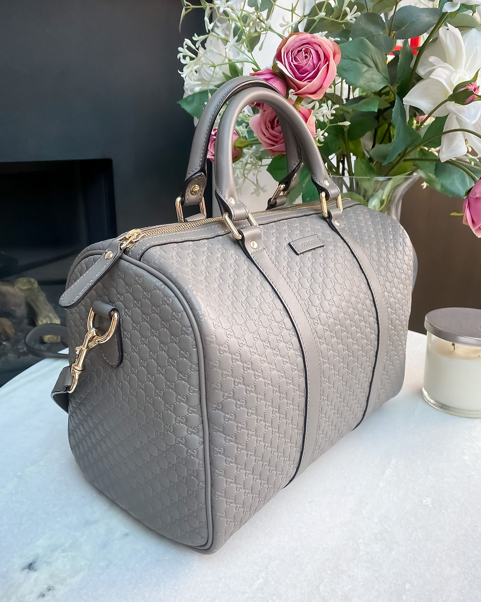 Thumbnail: Boston Signature Micro Guccissima Leather Bowling Bag