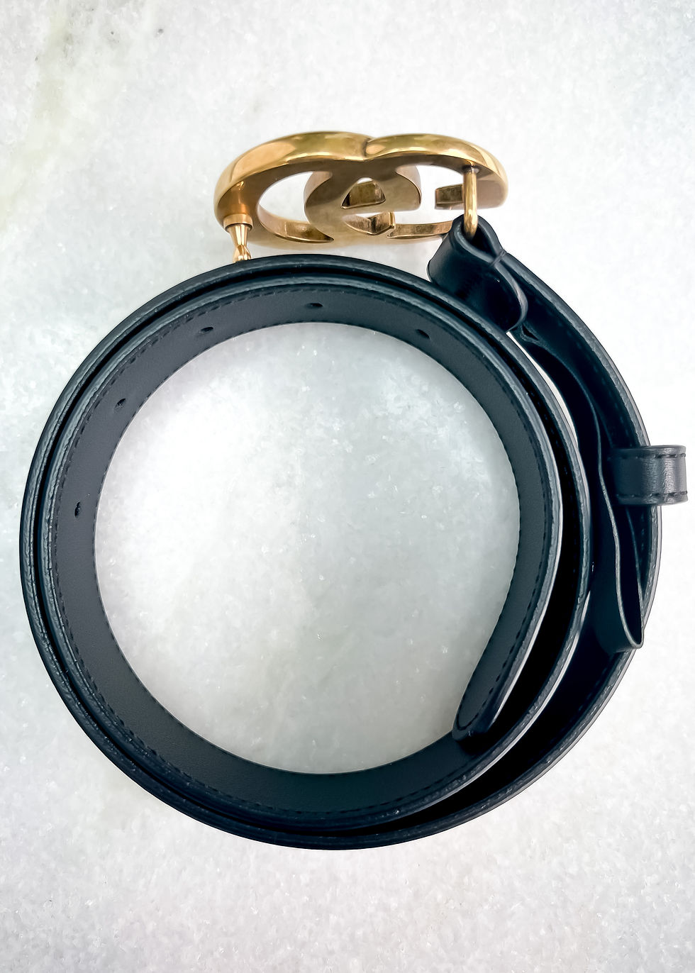 Thumbnail: Gucci Marmont Leather belt with Double G buckle