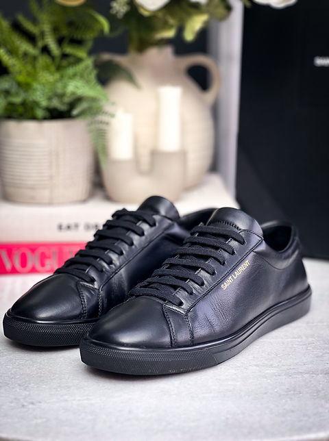 ■Saint Laurent■ Andy Sneakers Black 6068330ZS001000 606833 Saint Laurent Andy Low Top Sneakers in black - size 39.5