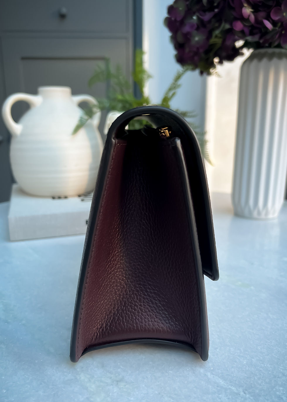 Thumbnail: Mulberry Medium Darley in Oxblood with gold tone hardware