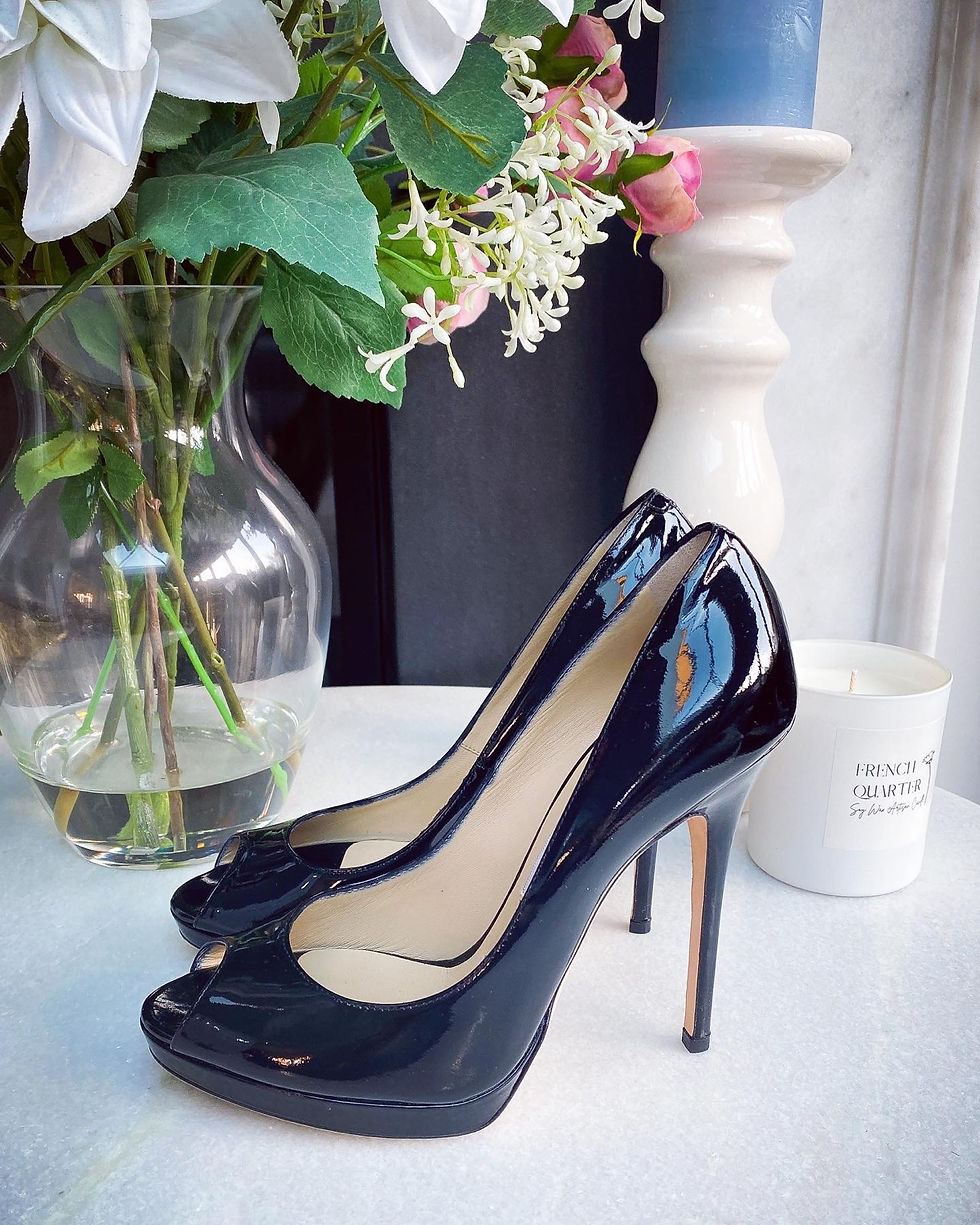 Thumbnail: Jimmy Choo Quiet Black Patent Leather Tacco 120