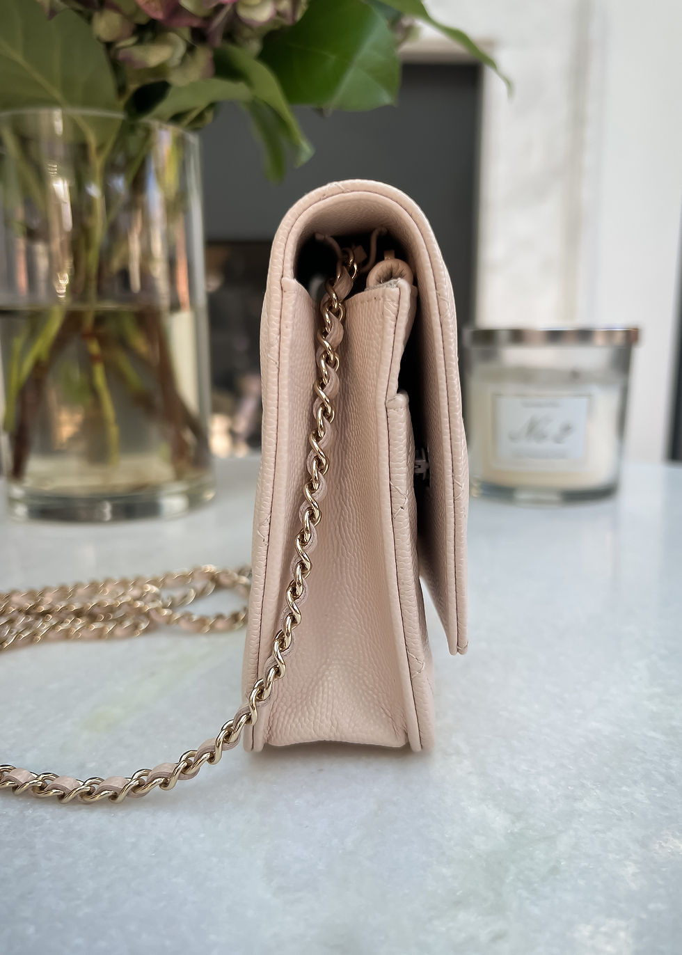 Thumbnail: Chanel Beige Quilted Leather Golden Class WOC Wallet on Chain Bag