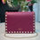 Thumbnail: Valentino Garavani Rockstud chain pouch in calfskin leather - raspberry
