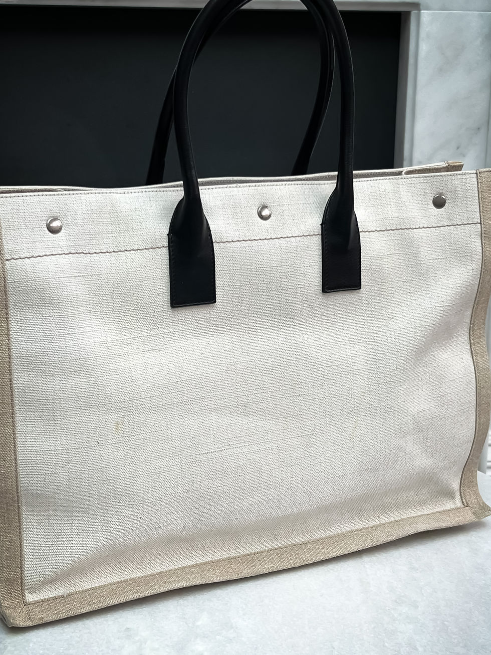 Thumbnail: Saint Laurent Rive Gauche logo tote bag