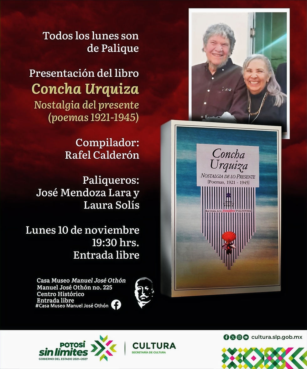 Cartel del homenaje a Concha Urquiza, con "Nostalgia de lo Presente".