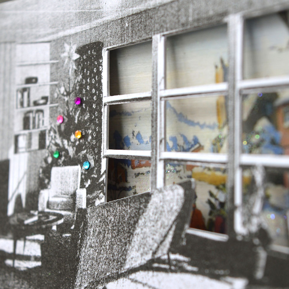 Thumbnail: 8 x Retro Christmas Window Cards