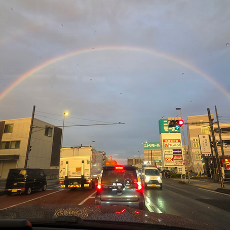 業務間のひと時　きれいな虹が🌈