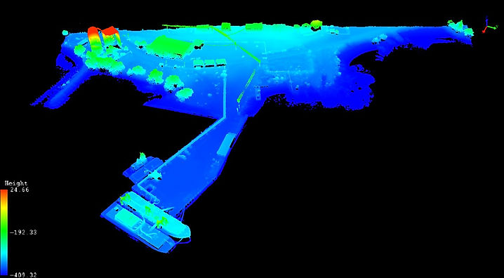 Lidar Height image return example image with drone in corner.