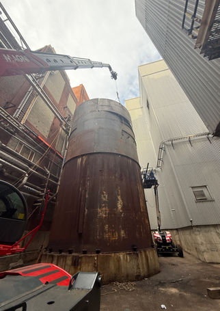Factory Image with large metal tank being constructed