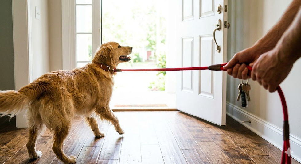perro antes de salir de casa