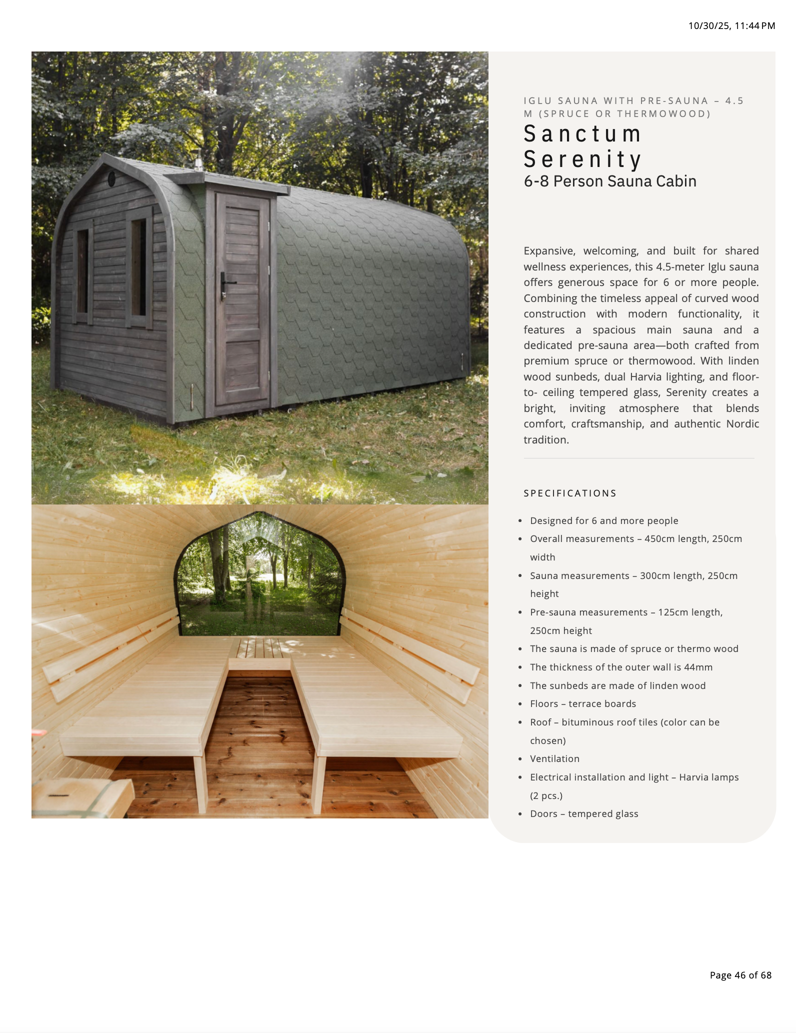 IGLU sauna with pre-sauna 4.5M