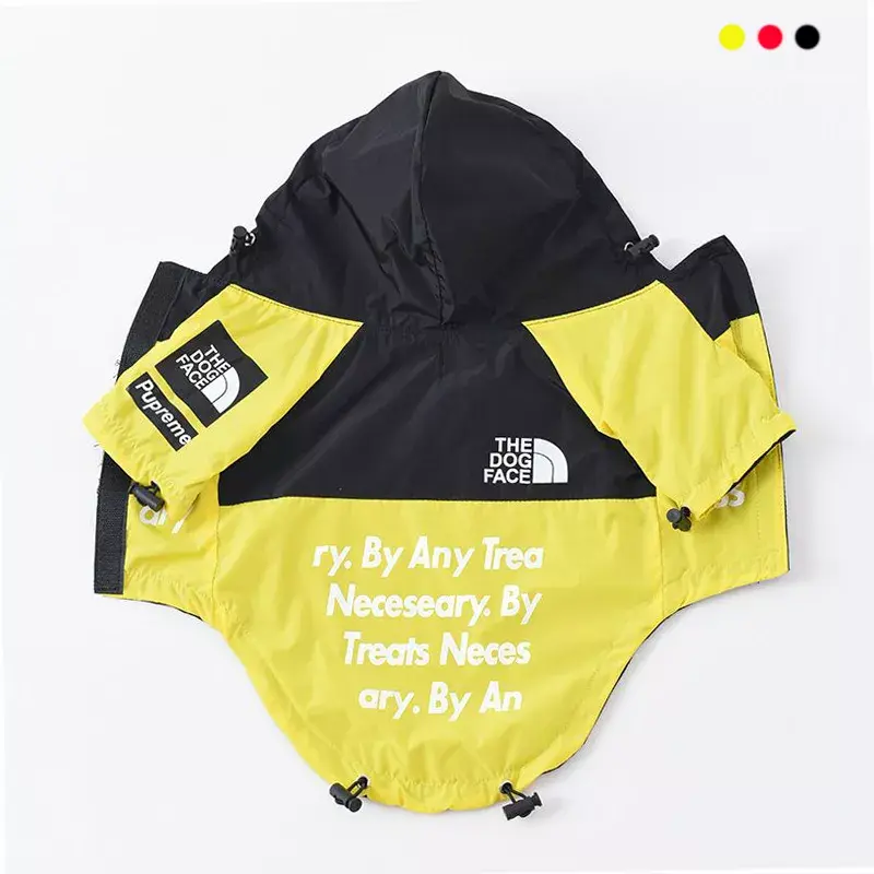 Pet Dog Waterproof Coat Dog Raincoat Reflective Dog Outdoor Clothes Hooded