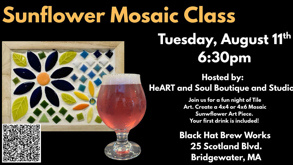 Sunflower Mosaic Class * ticketed event-please see facebook page for event link*