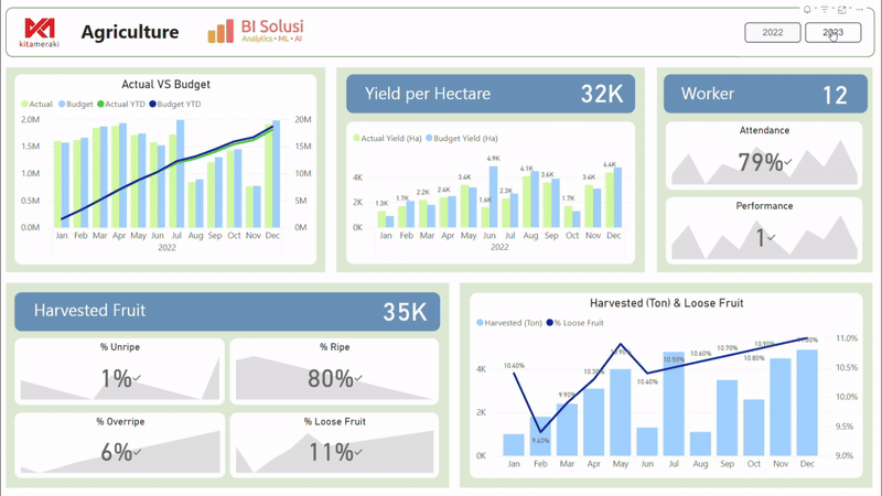 Power BI Dashboard for Agriculture Management | BI Solusi