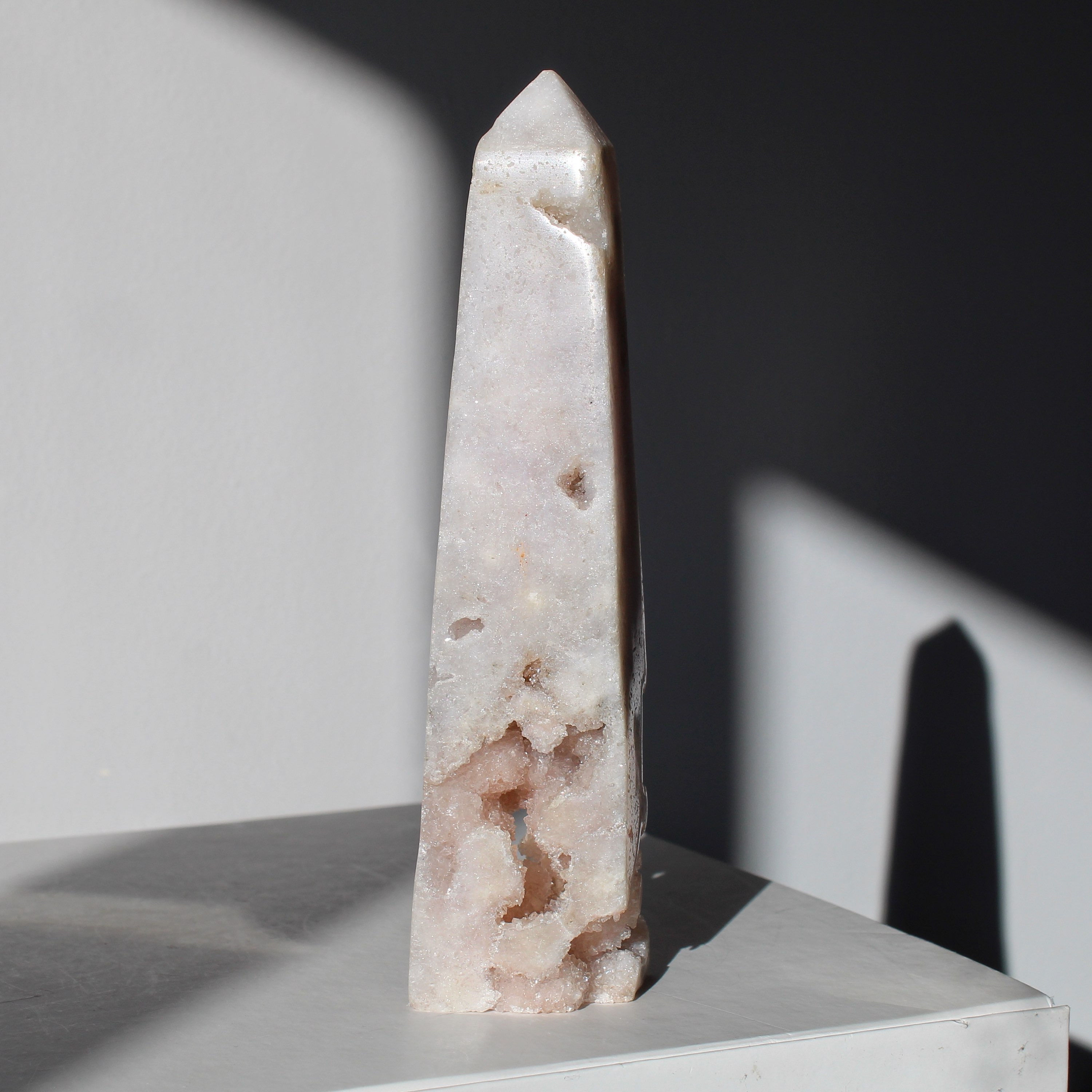 Pink Amethyst Point Raw Bottom