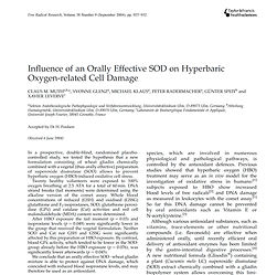 Influence of an orally effective SOD on hyperbaric oxygen-related cell damage