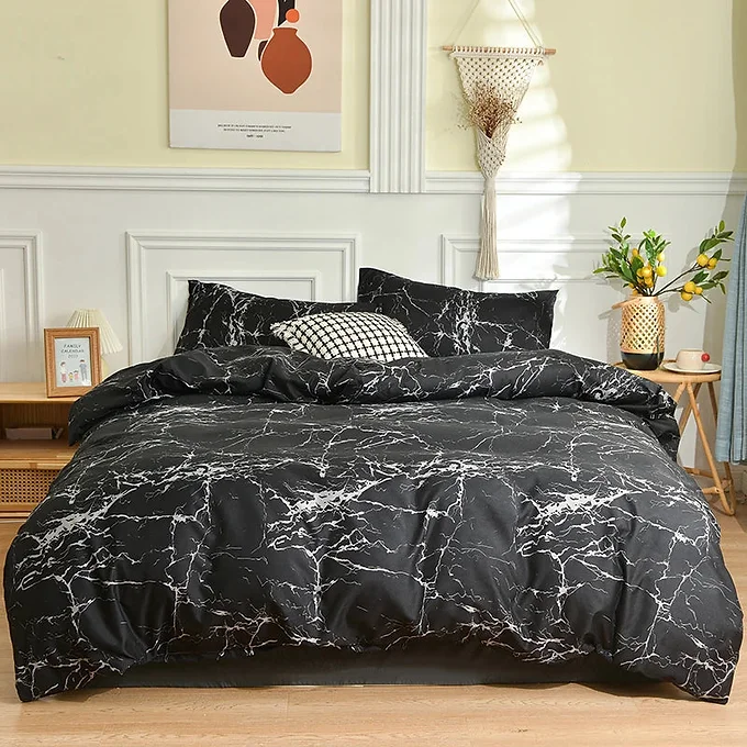 Contemporary Black Bedding Set Novielo London