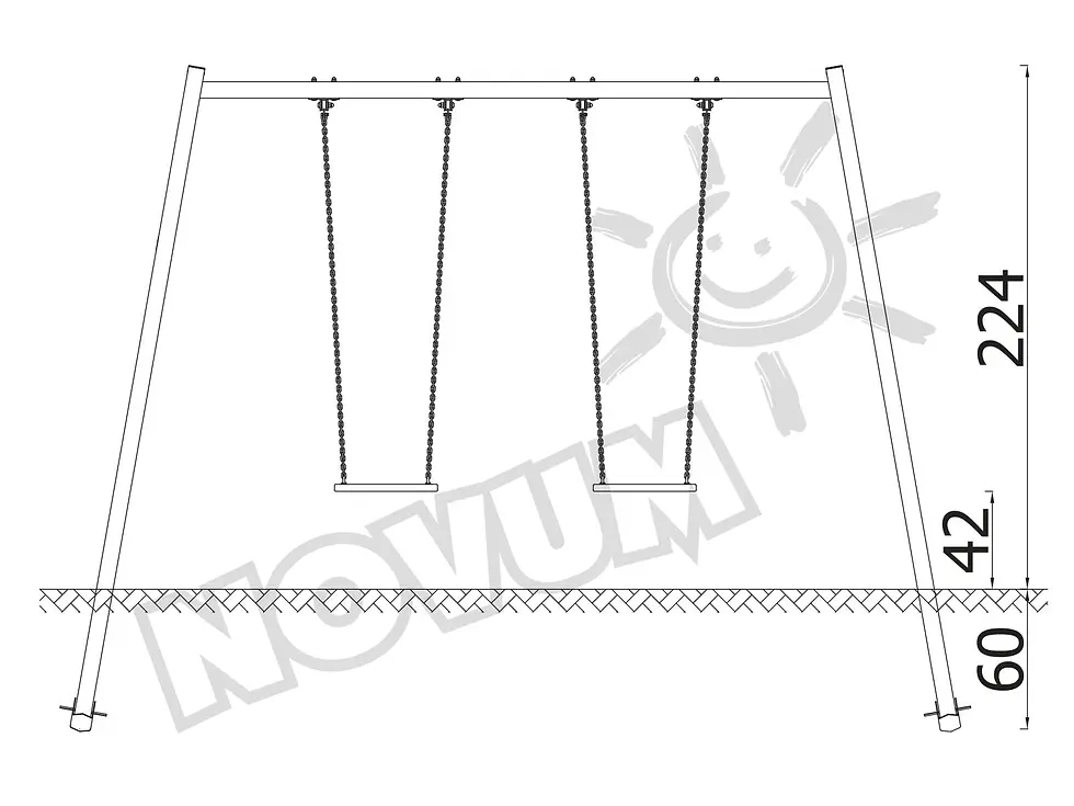 Sīktēls: Urbi Divvietīgas šūpoles, metāla stabi C / bez sēdekļiem