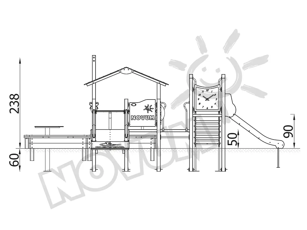 Sīktēls: Quadro Komplekts ar smilšu kasti | Metāla