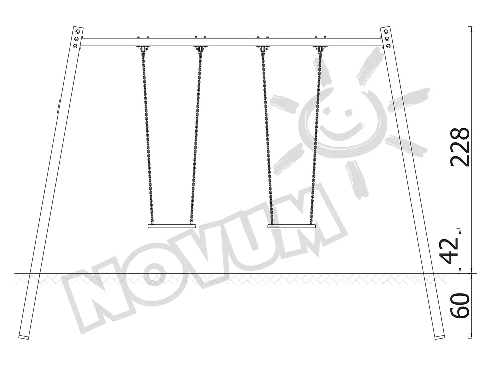 Sīktēls: Divvietīgas šūpoles Quadro, pārstrādātas / bez sēdekļa