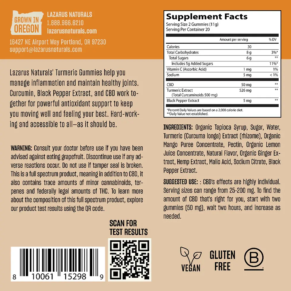 Thumbnail: Lazarus CBD + Turmeric Gummies