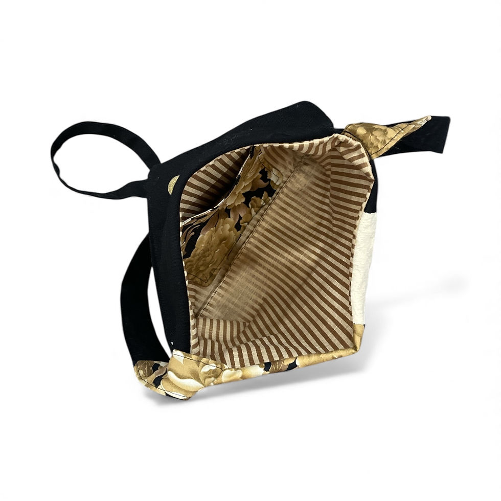 Thumbnail: Black & Gold Floral Crossbody Bag