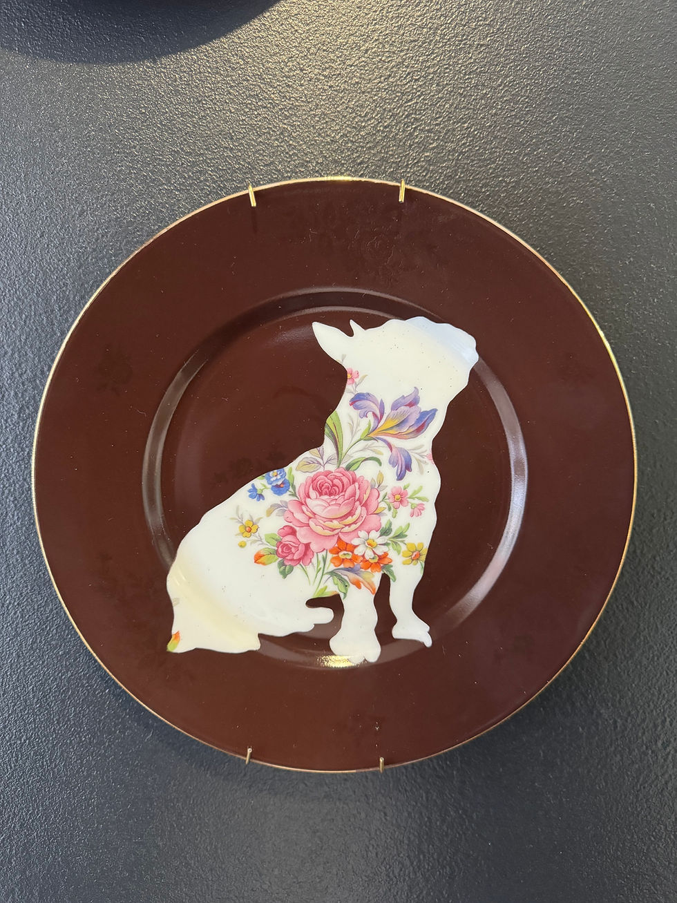 Miniature : Porcelaine vintage peinte à la main