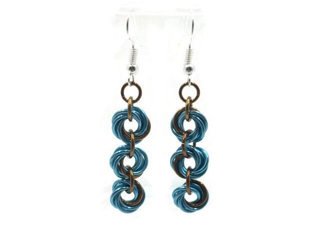 Thumbnail: Triple Mobius Earrings, Vine, Basic Hooks