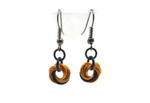 Thumbnail: Single Mobius Earrings, Vine, Hypoallergenic Hooks