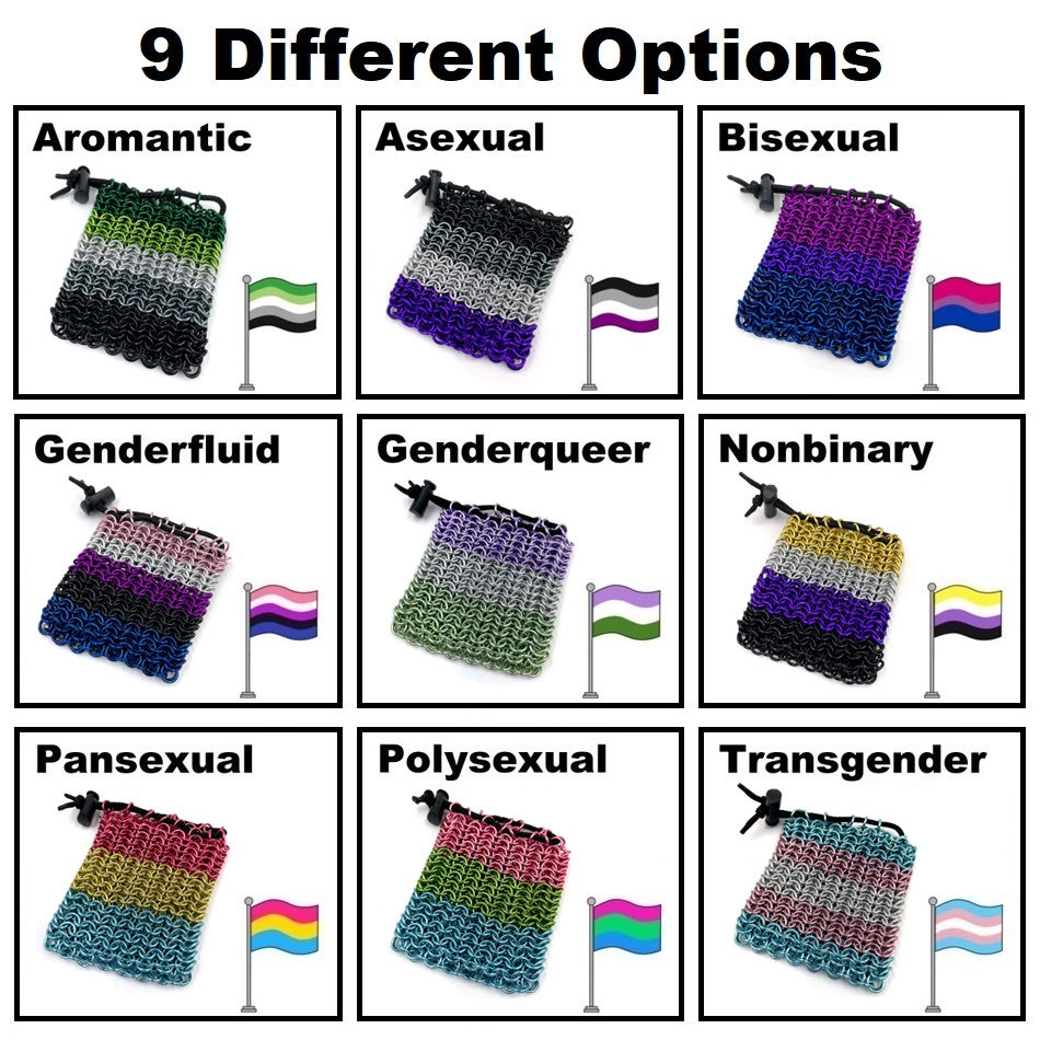 Rectangle Dice Bag, Small Rings, Pride Flags