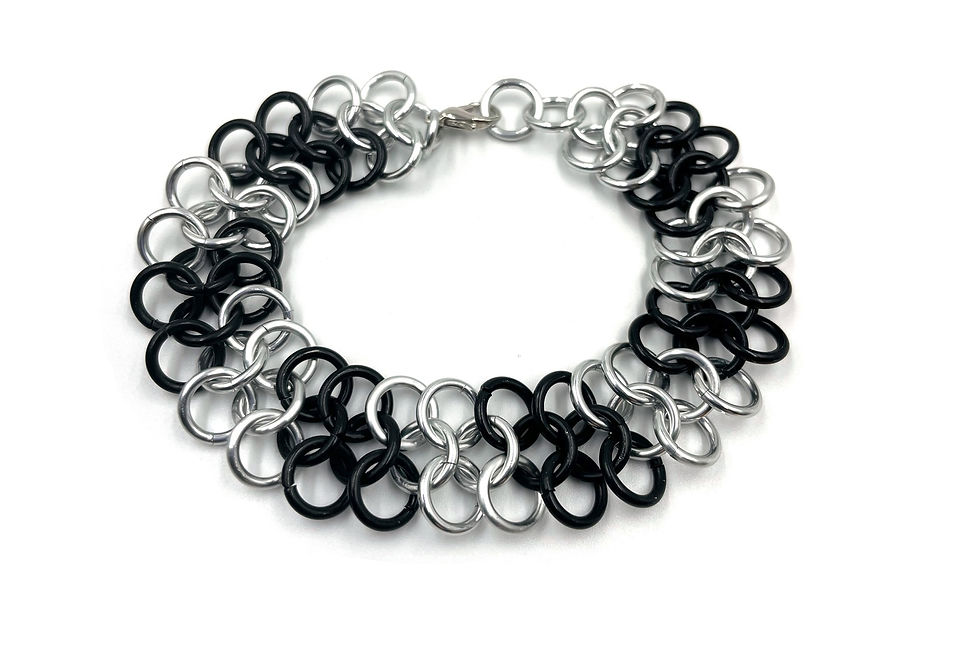 Thumbnail: Classic European Bracelet, Stripes, 8.5 inches