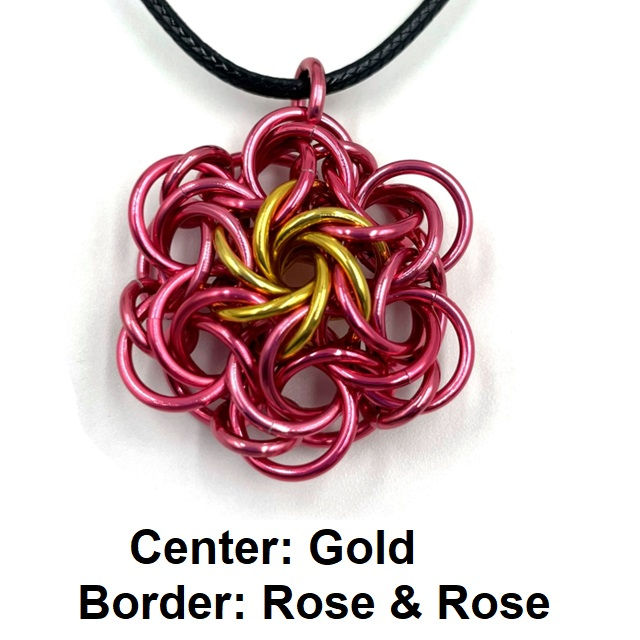 Thumbnail: Moorish Rose Pendant, metal chain