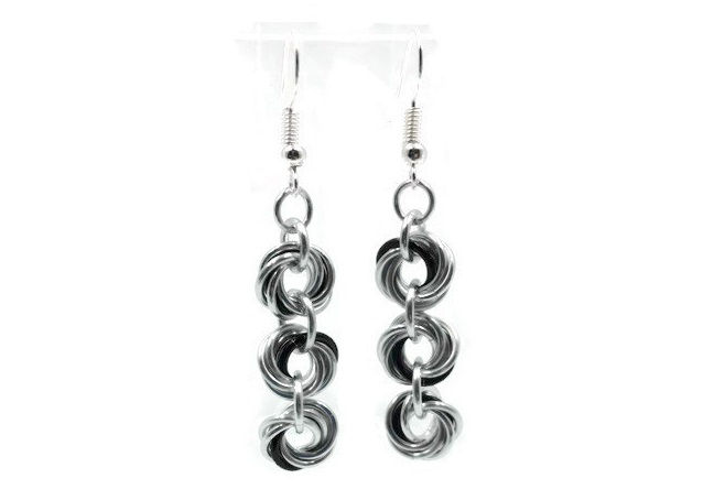 Thumbnail: Triple Mobius Earrings, Accents, Hypoallergenic Hooks